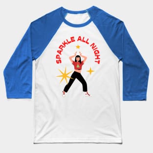 Sparkle All Night 🎄 Merry Christmas Baseball T-Shirt